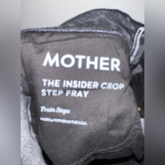 New Mother Denim - The Insider Crop Step Fray in Train Stops Size 24 - Picture 11 of 13